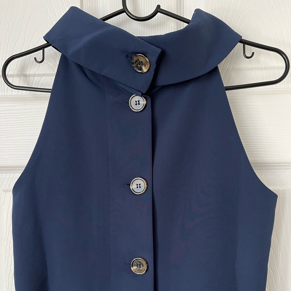 Sail To Sable Navy Cowl Neck Dress Small - Picture 3 of 8